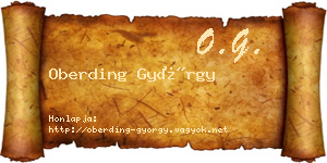 Oberding György névjegykártya